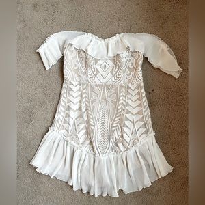 Embroidered off the shoulder dress